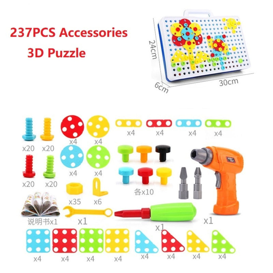 Preschool building kits with educational blocks