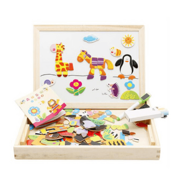 Magnetic puzzle drawing board toy