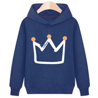 Model wearing the Crown Hooded Plus Velvet Sweatshirt, perfect for staying warm and fashionable in winter