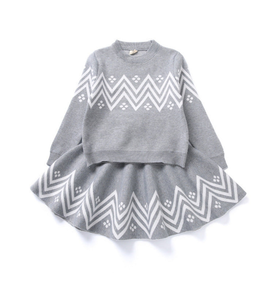 Stylish girls clothing suits with playful designs.
