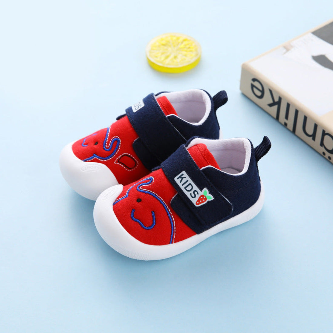 Soft sole baby shoes in red