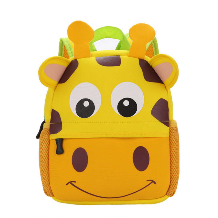 Child wearing a 3D cartoon kindergarten backpack