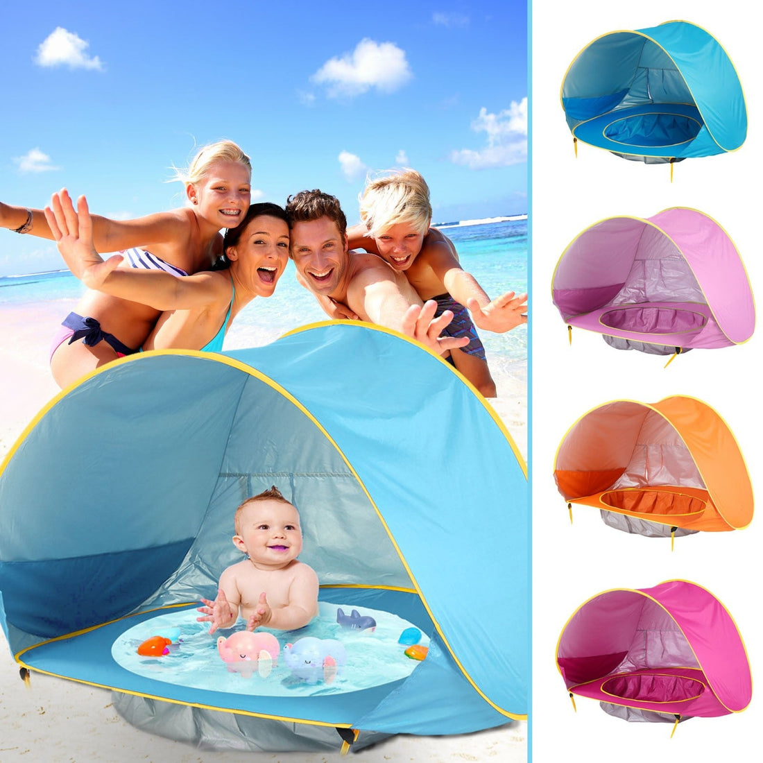Baby beach tent with UV protection