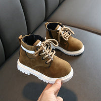Toddler soft sole boots in khaki