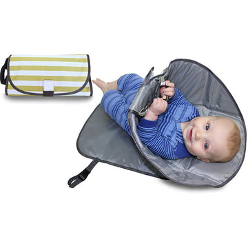 Portable diaper changing pad clutch folded