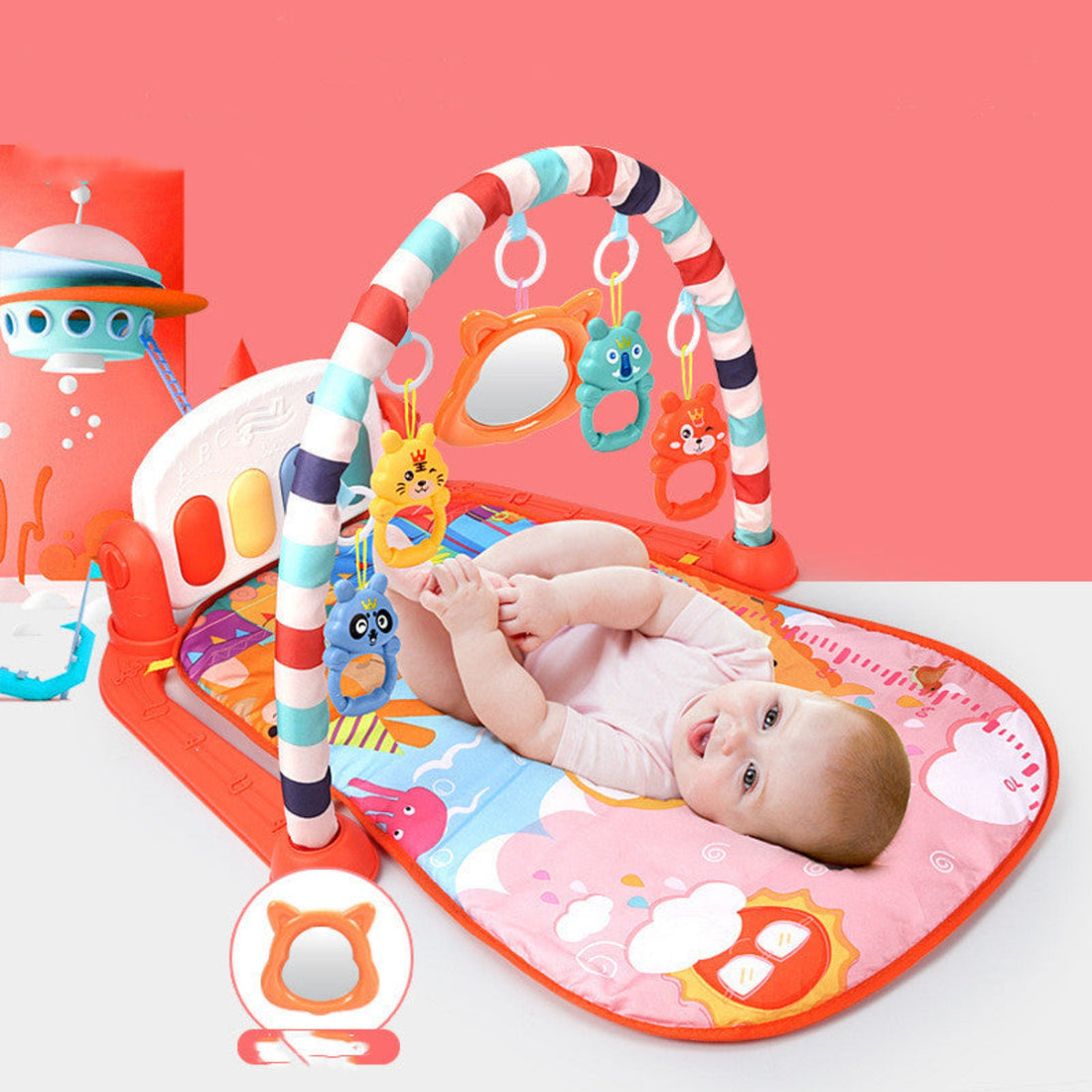 Multifunctional baby fitness rack with colorful design