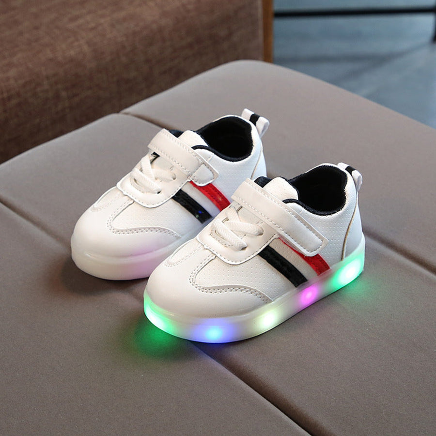 LED light-up sneakers in white