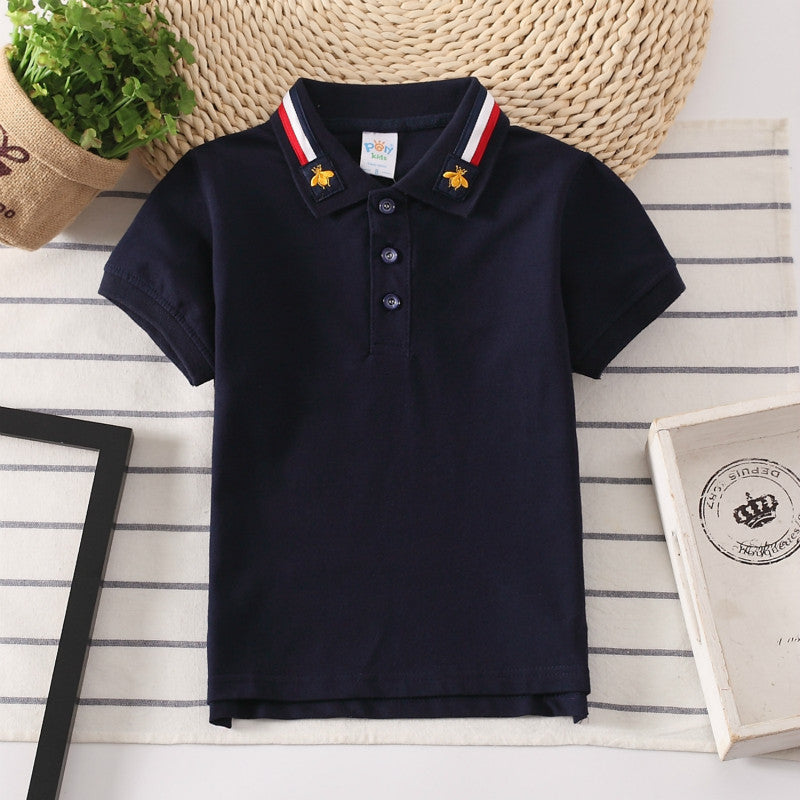 Classic Solid Color Polo Shirt for Boys