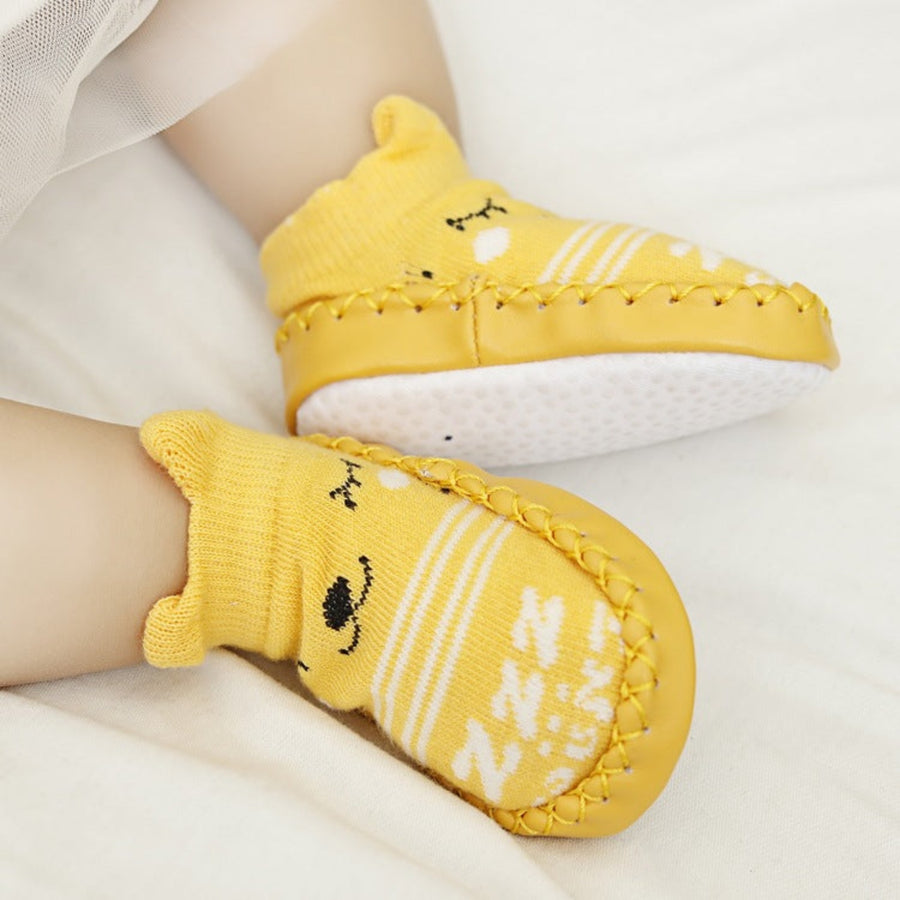 Indoor baby floor socks in yellow
