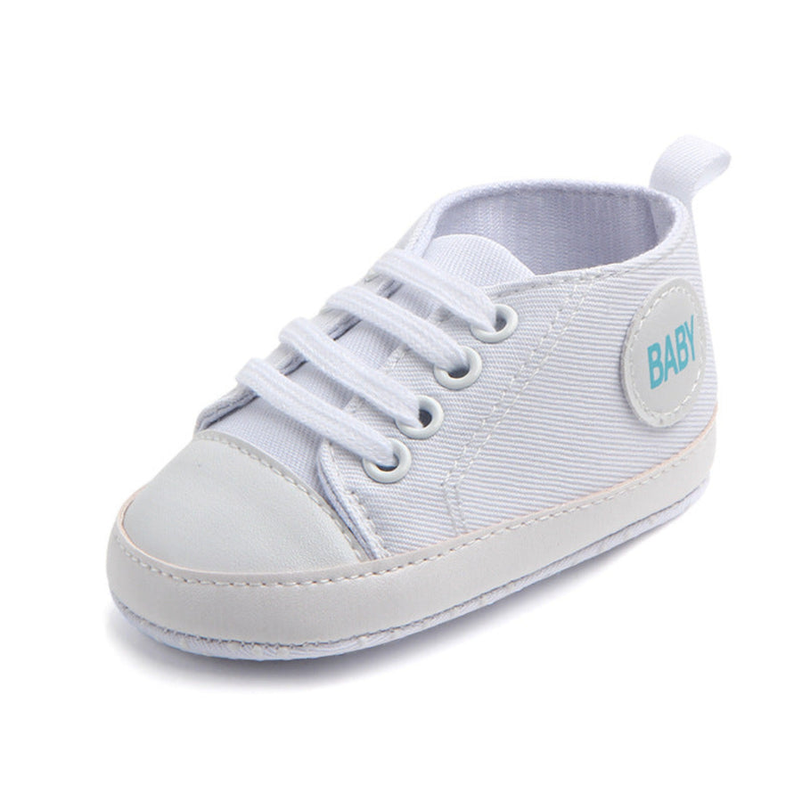 Canvas classic sports sneakers for babies in white