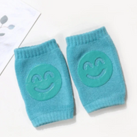 Blue baby knee pads for crawling
