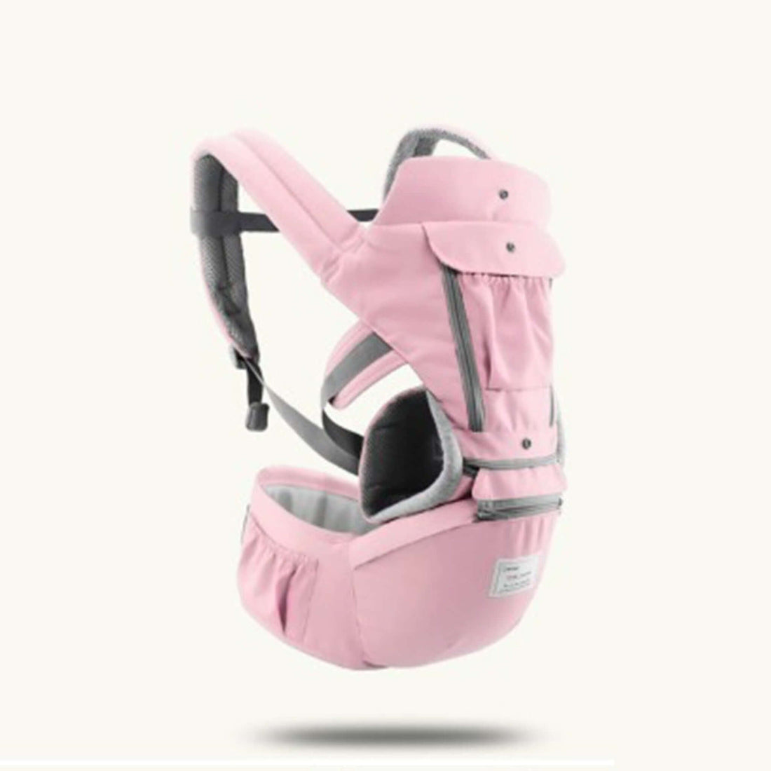 Pink baby waist stool with storage pocket