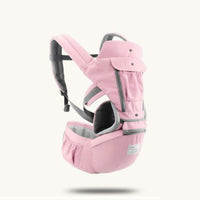 Pink baby waist stool with storage pocket