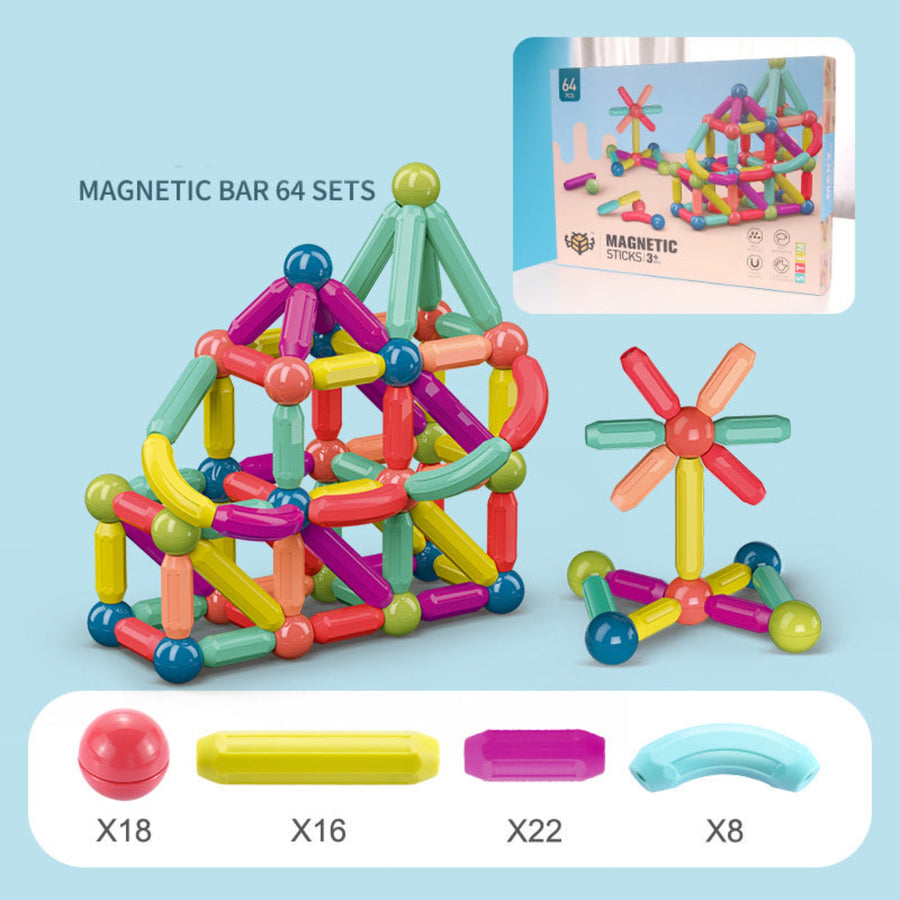 Colorful magnetic blocks and sticks for kids