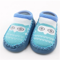 Baby floor socks in Blue with non-slip sole