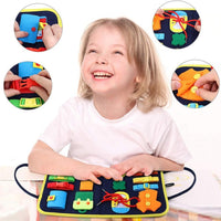 Sensory learning toy with colorful buttons