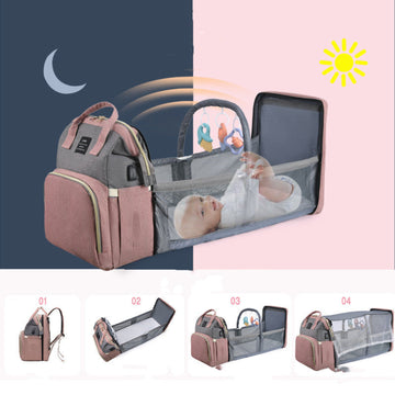 New Mummy Baby Crib Backpack in grey
