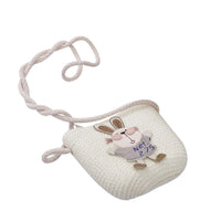 Casual straw bag with matching rabbit hat for kids